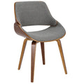Mid-Century Modern Upholstered Dining Chair with Wood Frame, Set of 1