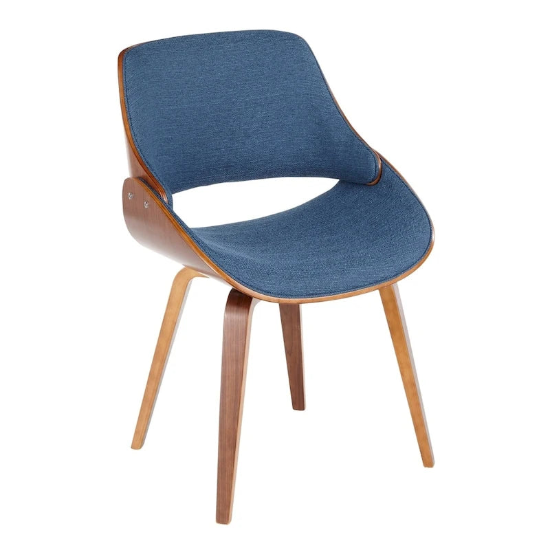 Mid-Century Modern Upholstered Dining Chair with Wood Frame, Set of 1