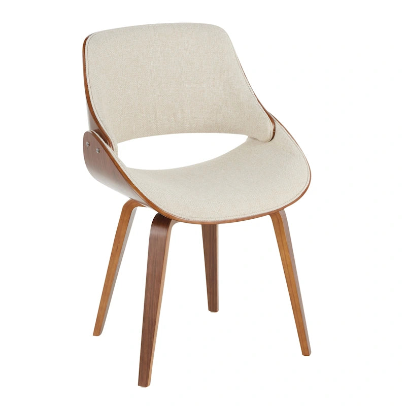 Mid-Century Modern Upholstered Dining Chair with Wood Frame, Set of 1