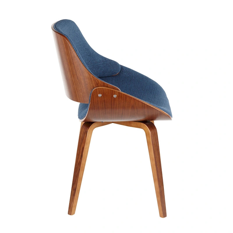 Mid-Century Modern Upholstered Dining Chair with Wood Frame, Set of 1