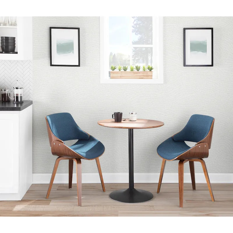 Mid-Century Modern Upholstered Dining Chair with Wood Frame, Set of 1