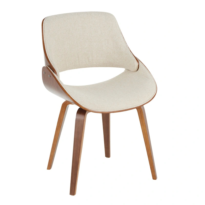 Mid-Century Modern Upholstered Dining Chair with Wood Frame, Set of 1