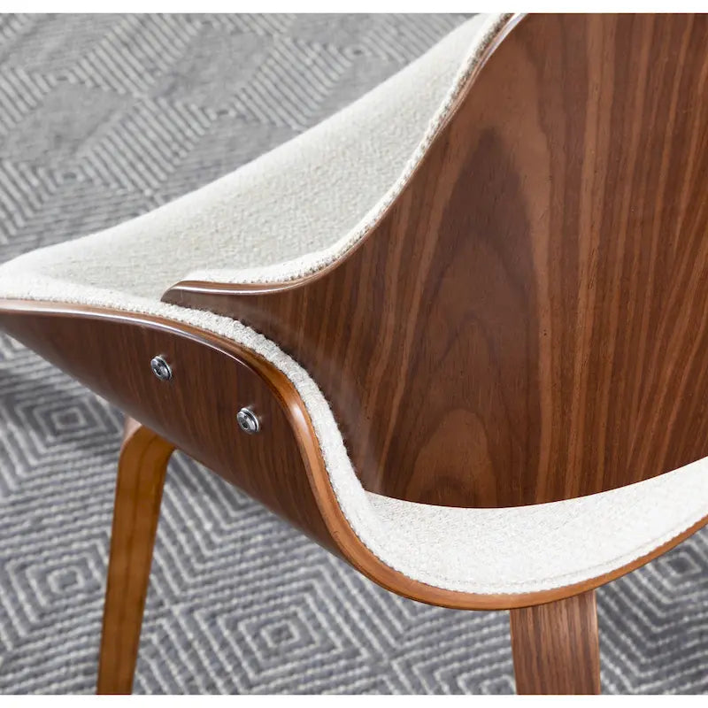 Mid-Century Modern Upholstered Dining Chair with Wood Frame, Set of 1