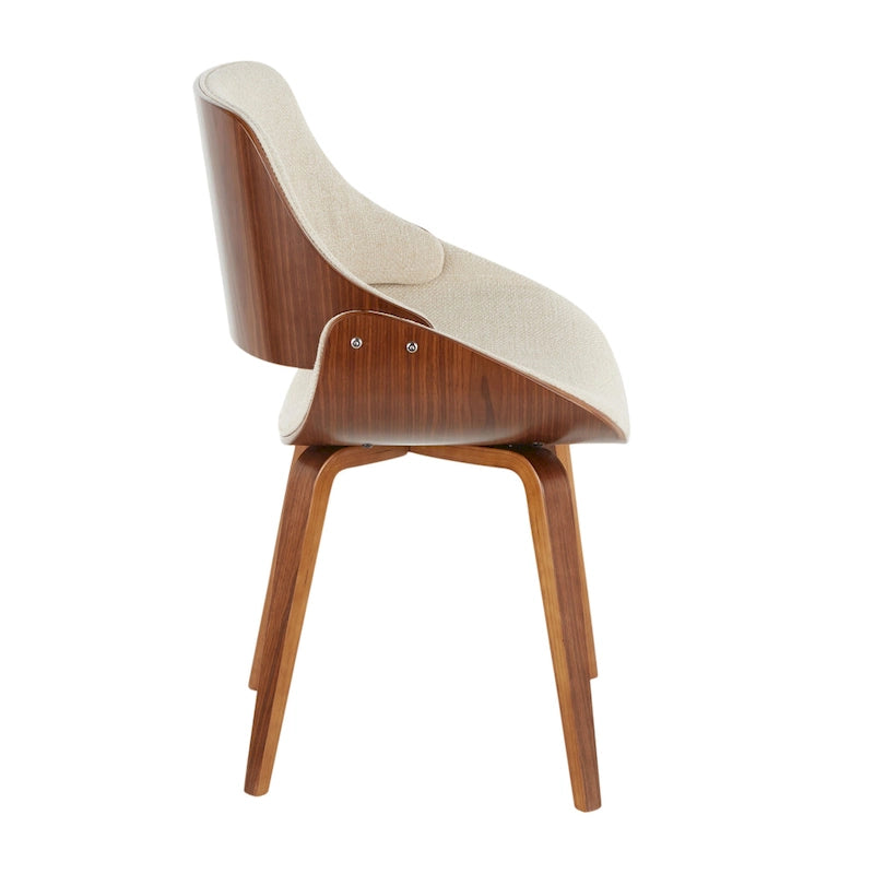 Mid-Century Modern Upholstered Dining Chair with Wood Frame, Set of 1