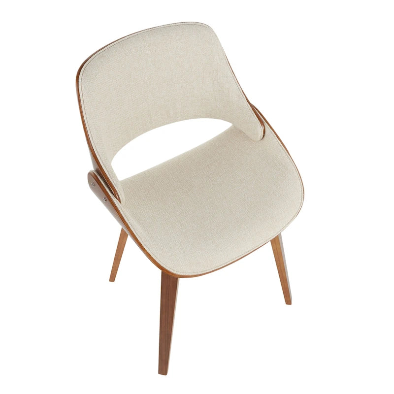 Mid-Century Modern Upholstered Dining Chair with Wood Frame, Set of 1