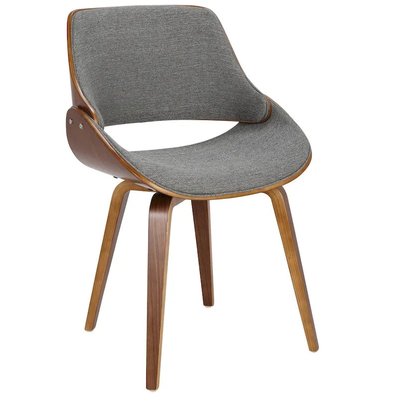 Mid-Century Modern Upholstered Dining Chair with Wood Frame, Set of 1