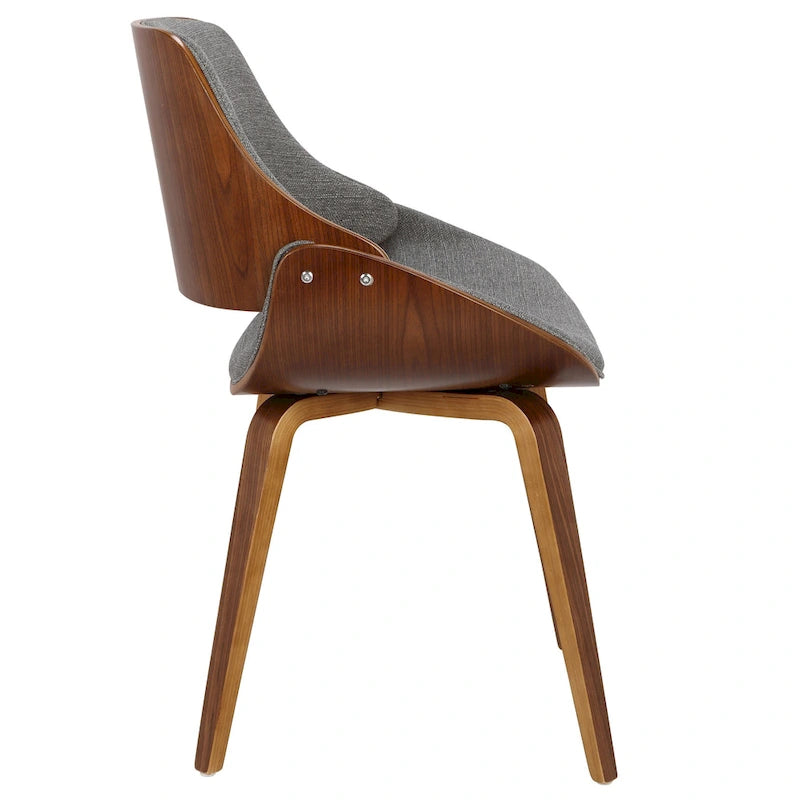 Mid-Century Modern Upholstered Dining Chair with Wood Frame, Set of 1