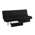 Tufted Microfiber Storage Futon Sofa with Pull-Out Compartments