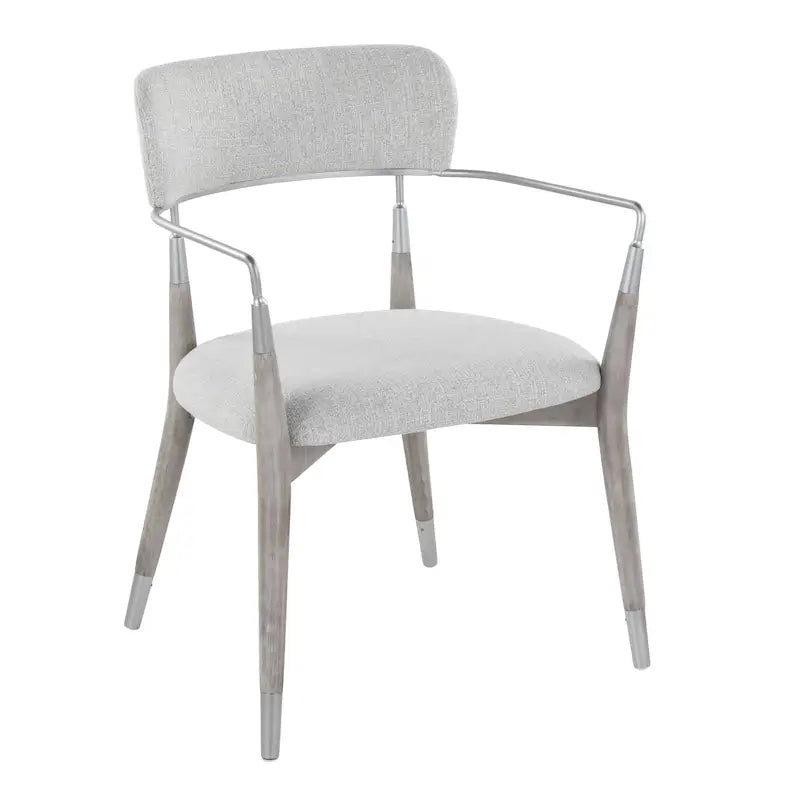 Upholstered Dining Chair with Wood Frame and Metal Accents, Set of 2