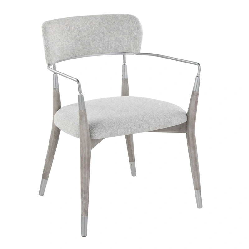 Upholstered Dining Chair with Wood Frame and Metal Accents, Set of 2