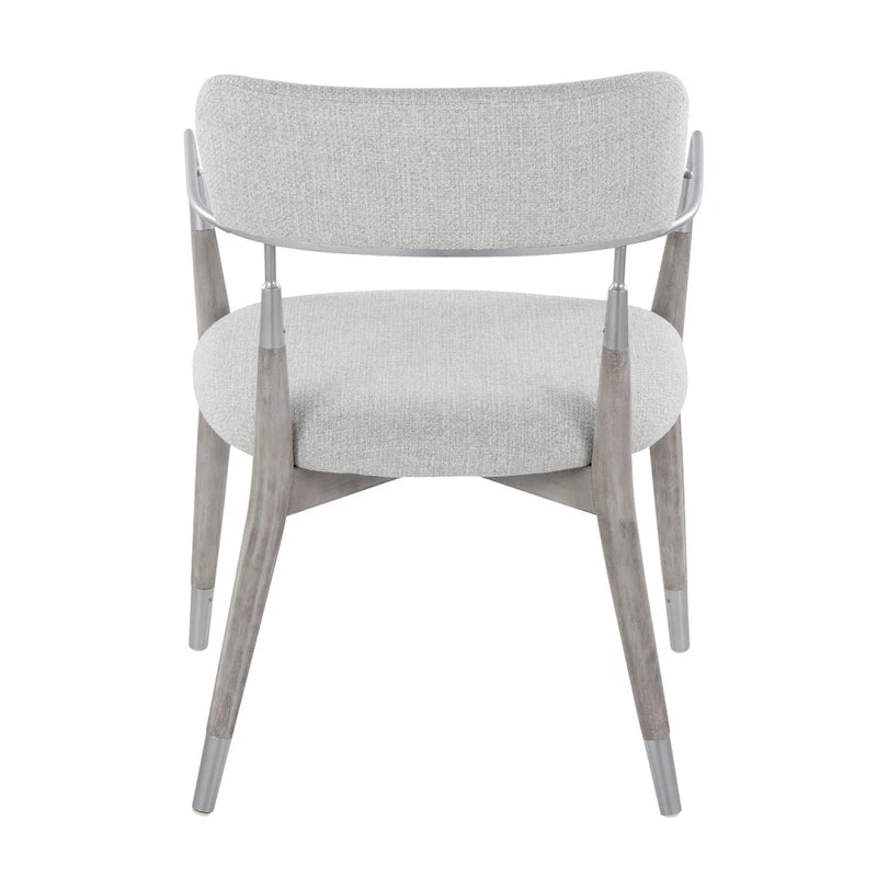 Upholstered Dining Chair with Wood Frame and Metal Accents, Set of 2