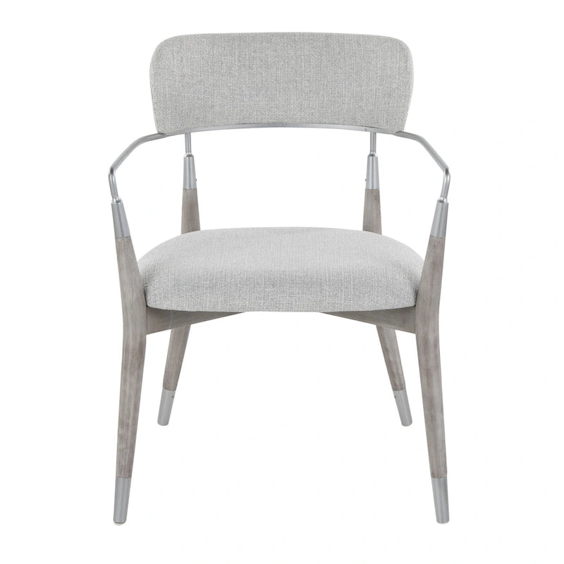 Upholstered Dining Chair with Wood Frame and Metal Accents, Set of 2