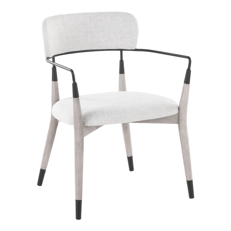 Upholstered Dining Chair with Wood Frame and Metal Accents, Set of 2