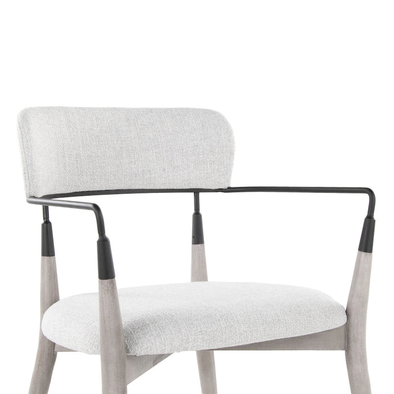 Upholstered Dining Chair with Wood Frame and Metal Accents, Set of 2