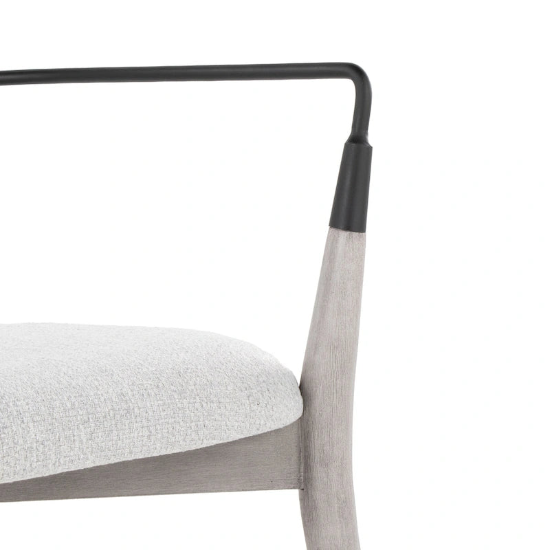 Upholstered Dining Chair with Wood Frame and Metal Accents, Set of 2