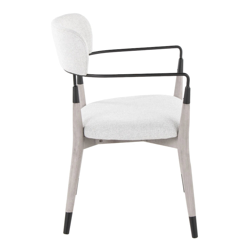 Upholstered Dining Chair with Wood Frame and Metal Accents, Set of 2
