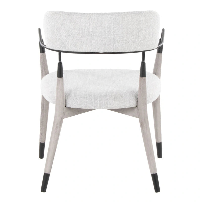 Upholstered Dining Chair with Wood Frame and Metal Accents, Set of 2