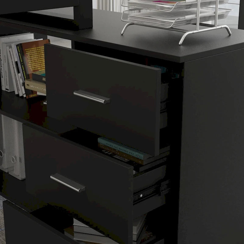 55-inch L Shaped Office Computer Desk w/ Drawers