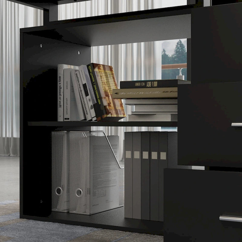 55-inch L Shaped Office Computer Desk w/ Drawers