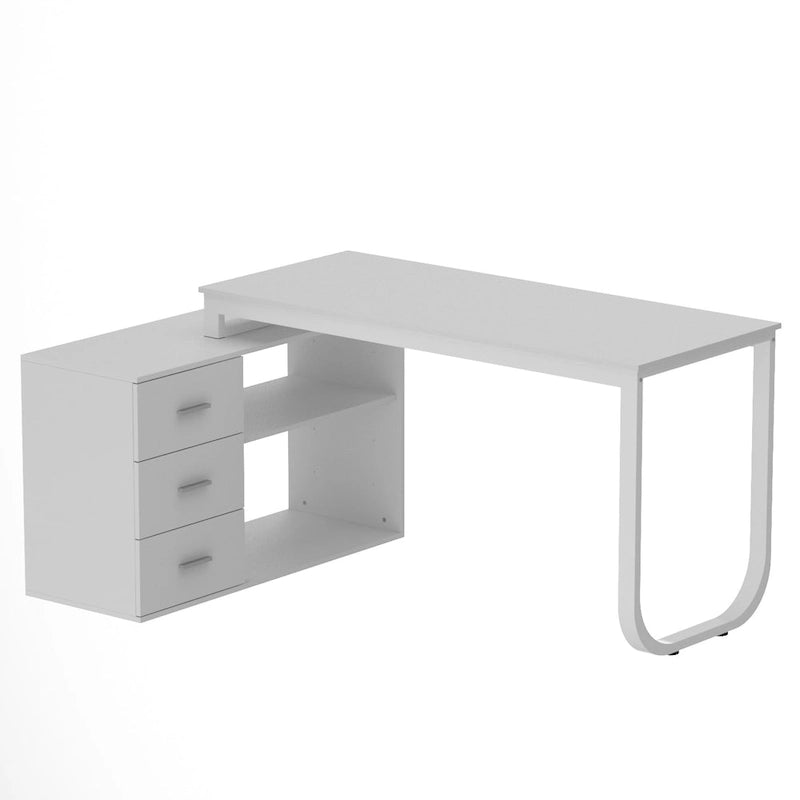 55-inch L Shaped Office Computer Desk w/ Drawers