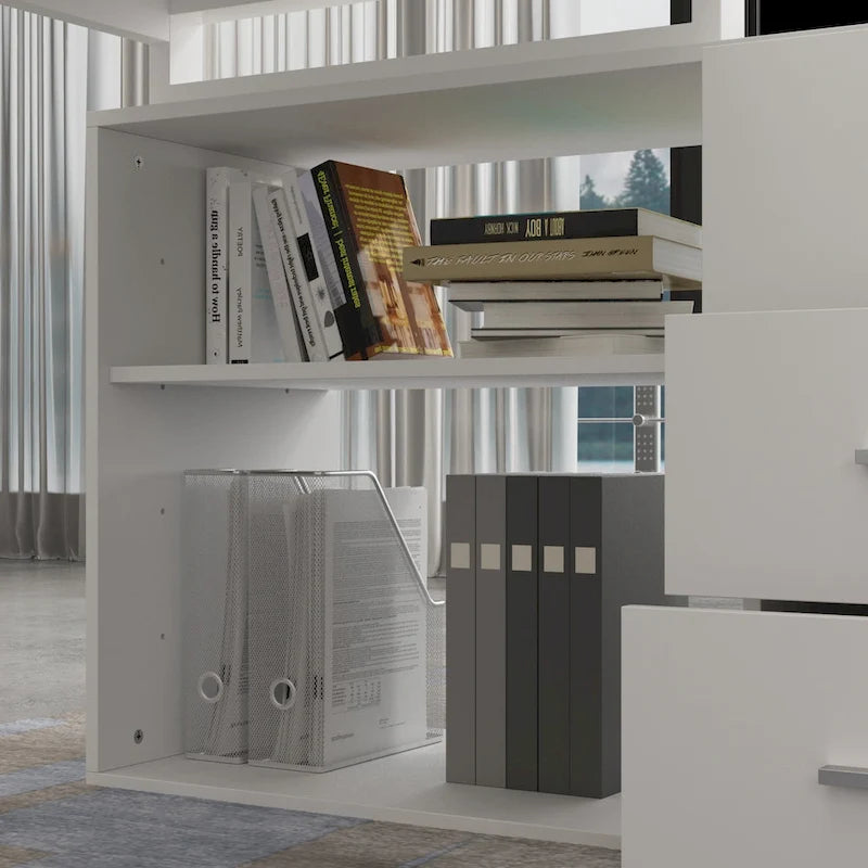 55-inch L Shaped Office Computer Desk w/ Drawers