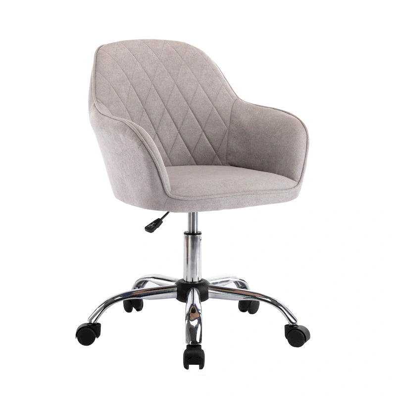 Home Office Desk Chair, Fabric And Roller Wheels
