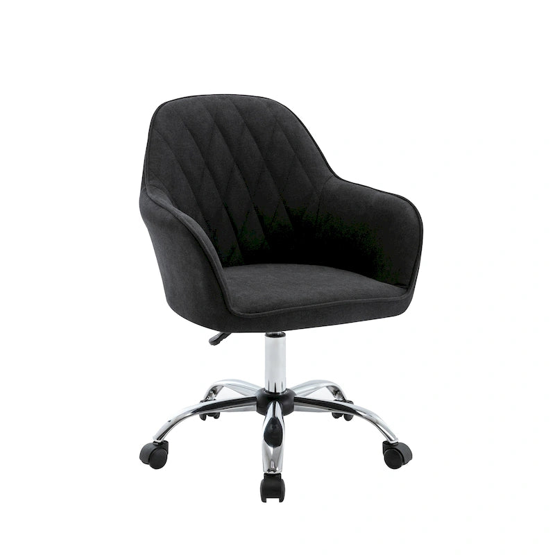 Home Office Desk Chair, Fabric And Roller Wheels