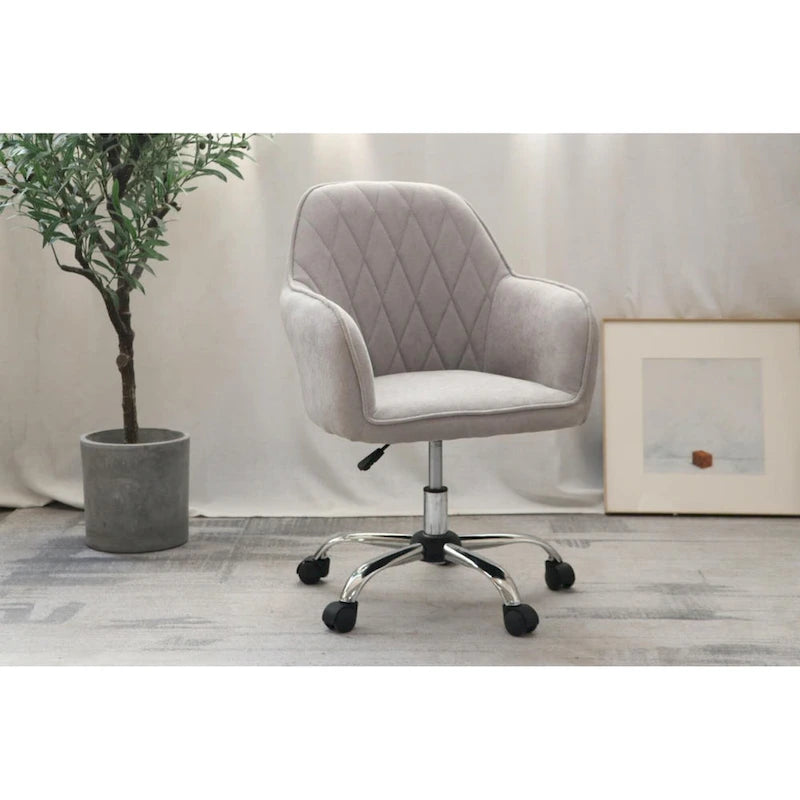 Home Office Desk Chair, Fabric And Roller Wheels