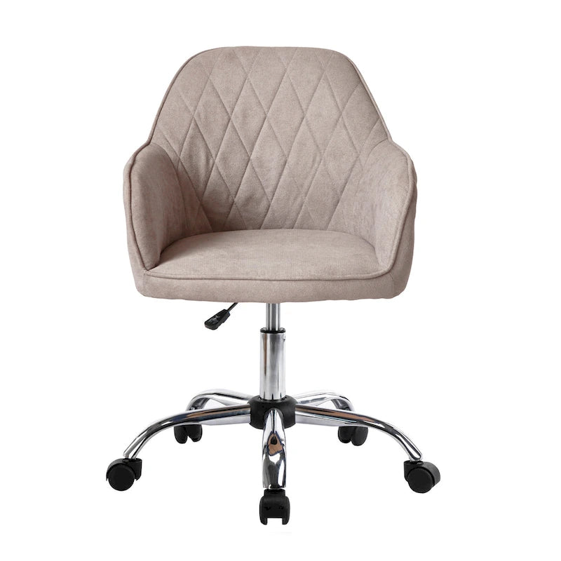 Home Office Desk Chair, Fabric And Roller Wheels