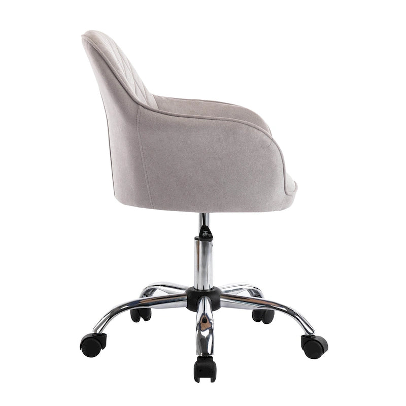 Home Office Desk Chair, Fabric And Roller Wheels