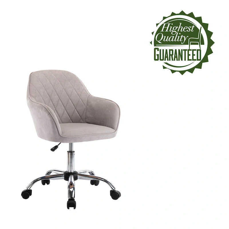 Home Office Desk Chair, Fabric And Roller Wheels