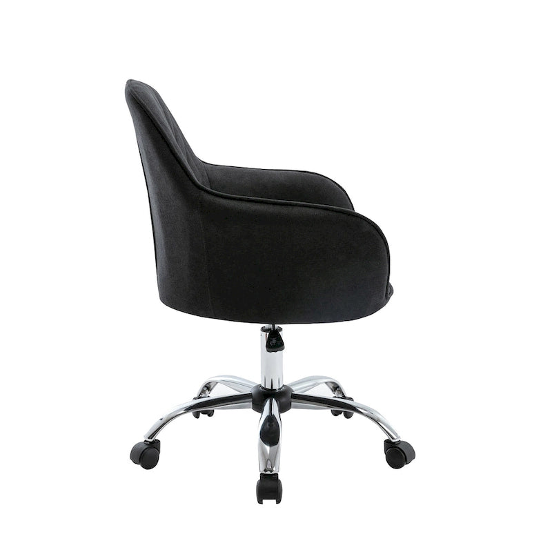 Home Office Desk Chair, Fabric And Roller Wheels
