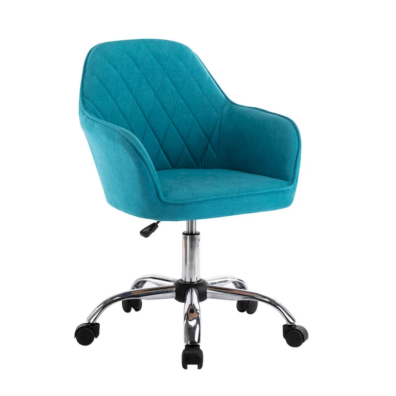 Home Office Desk Chair, Fabric And Roller Wheels