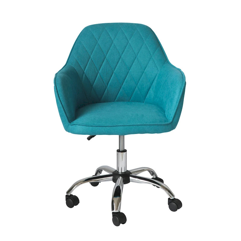 Home Office Desk Chair, Fabric And Roller Wheels