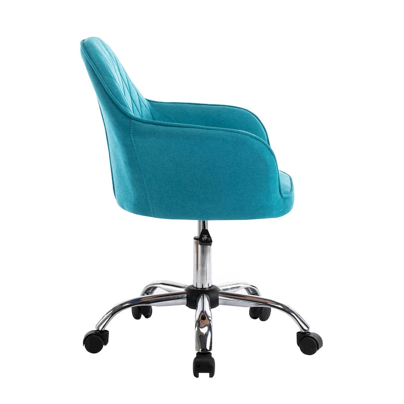 Home Office Desk Chair, Fabric And Roller Wheels