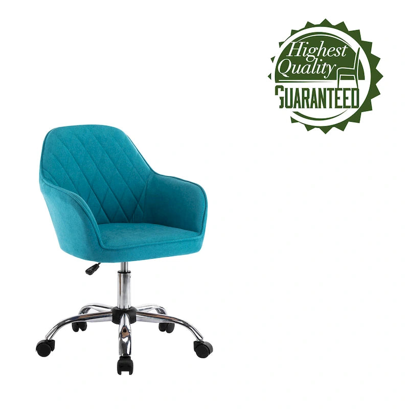 Home Office Desk Chair, Fabric And Roller Wheels