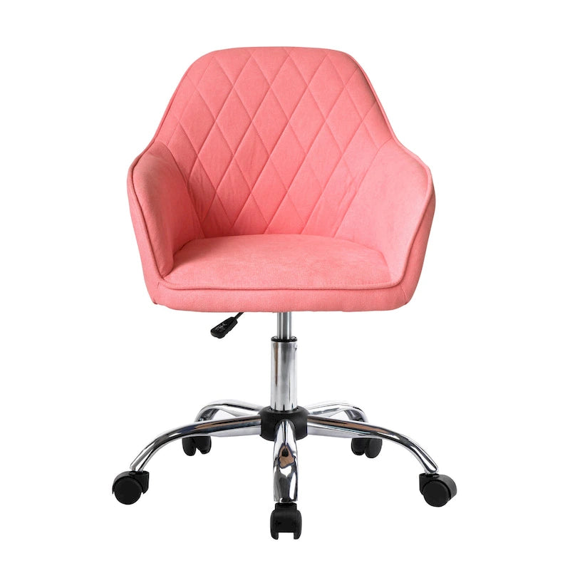Home Office Desk Chair, Fabric And Roller Wheels