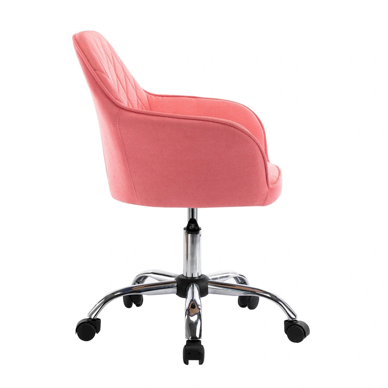 Home Office Desk Chair, Fabric And Roller Wheels