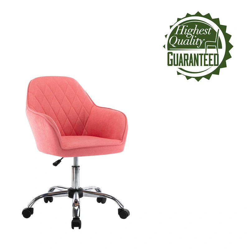 Home Office Desk Chair, Fabric And Roller Wheels