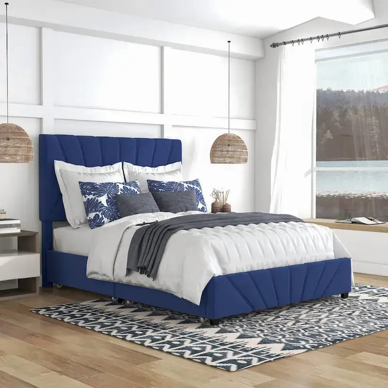 Upholstered 4-drawer Storage Bed