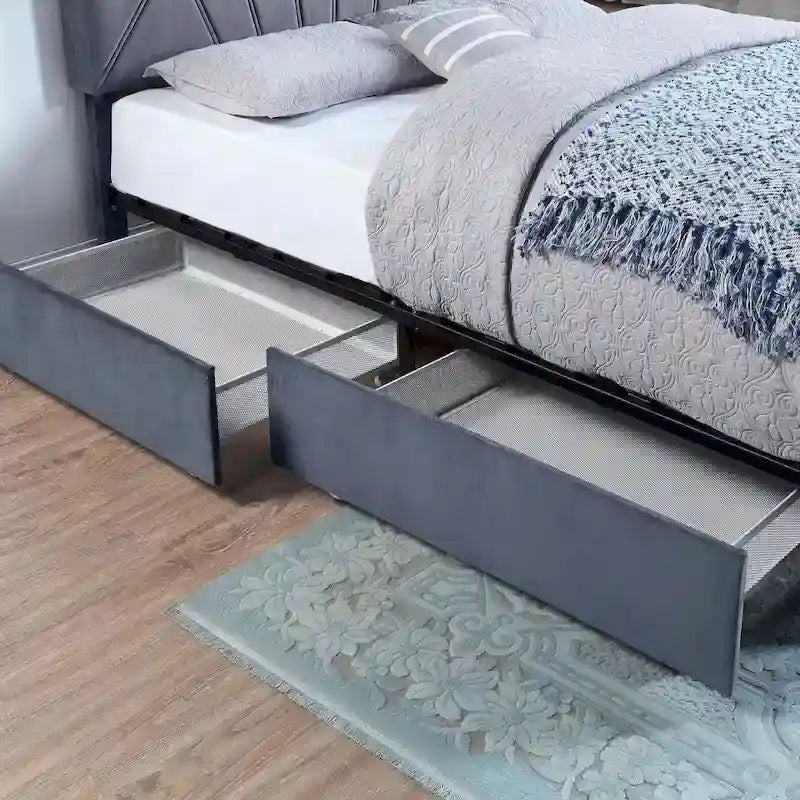 Upholstered 4-drawer Storage Bed