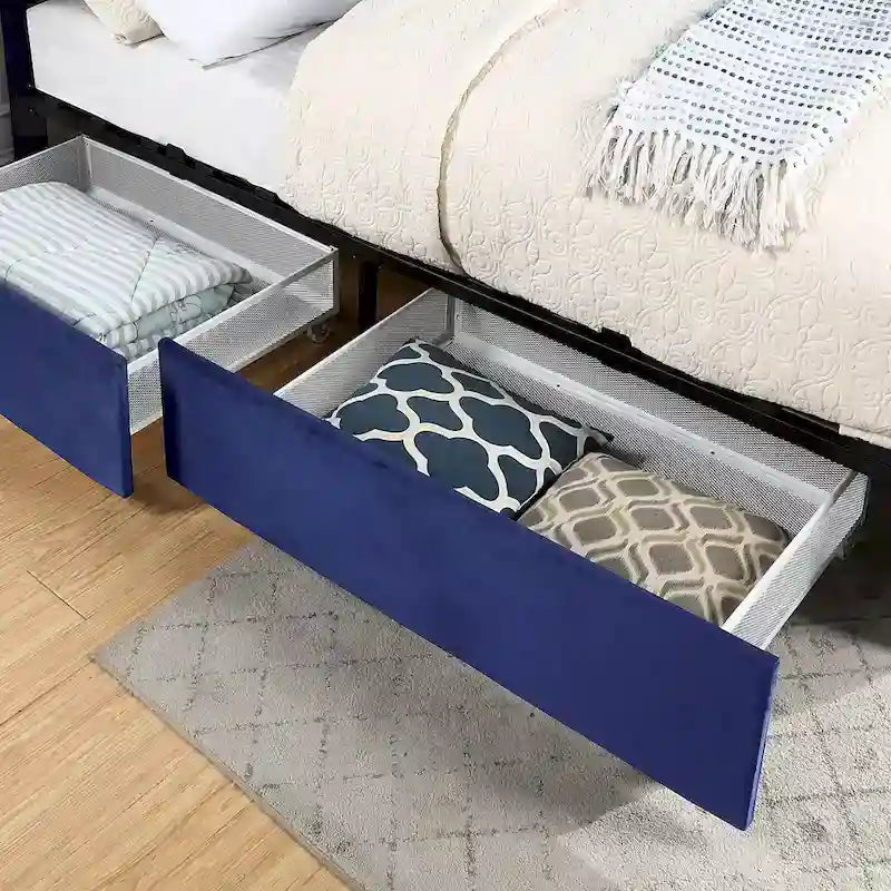 Upholstered 4-drawer Storage Bed