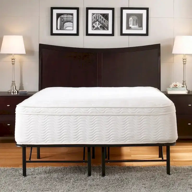 14-Inch Steel Platform Bed Frame with Center Support, No Box Spring Needed