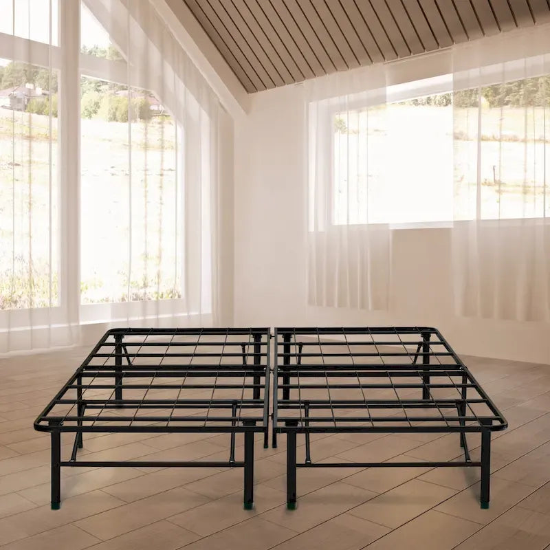 14-Inch Steel Platform Bed Frame with Center Support, No Box Spring Needed