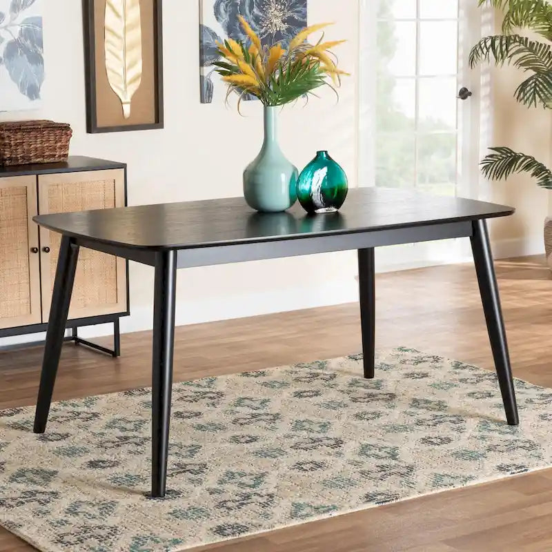 Mid-Century Modern Wood Dining Table, Seats 6, Rectangle