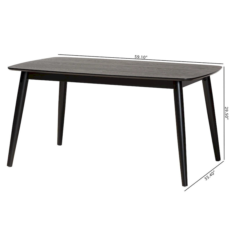 Mid-Century Modern Wood Dining Table, Seats 6, Rectangle