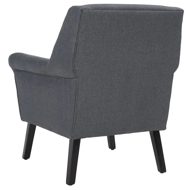 Classic Contemporary Linen Accent Chair with Rolled Arms