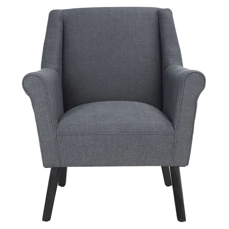 Classic Contemporary Linen Accent Chair with Rolled Arms