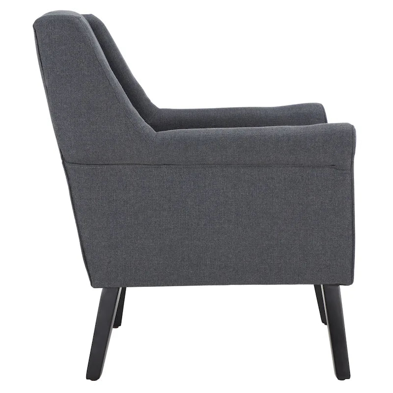 Classic Contemporary Linen Accent Chair with Rolled Arms