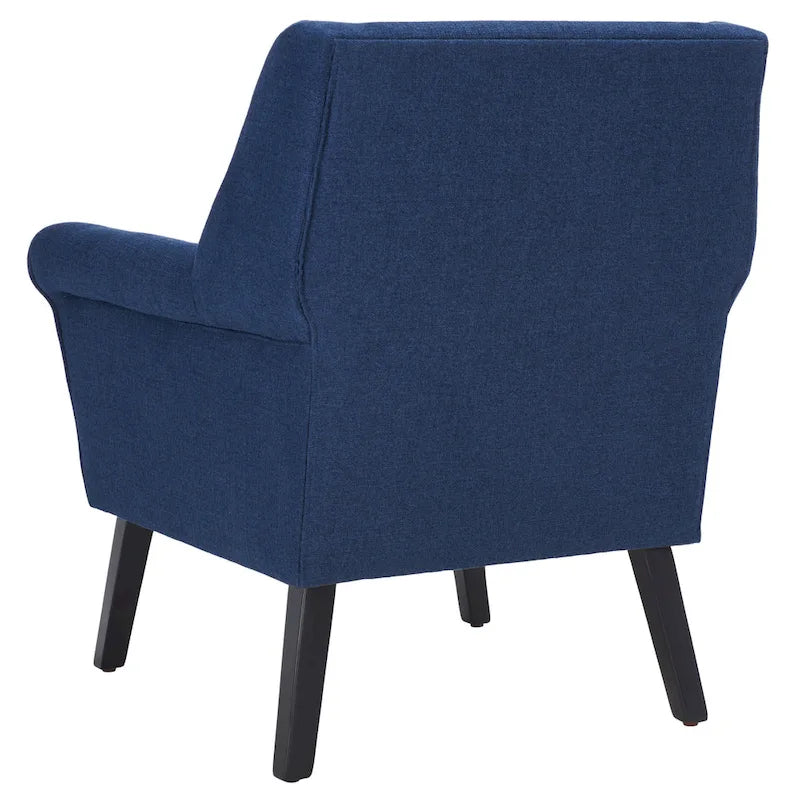 Classic Contemporary Linen Accent Chair with Rolled Arms